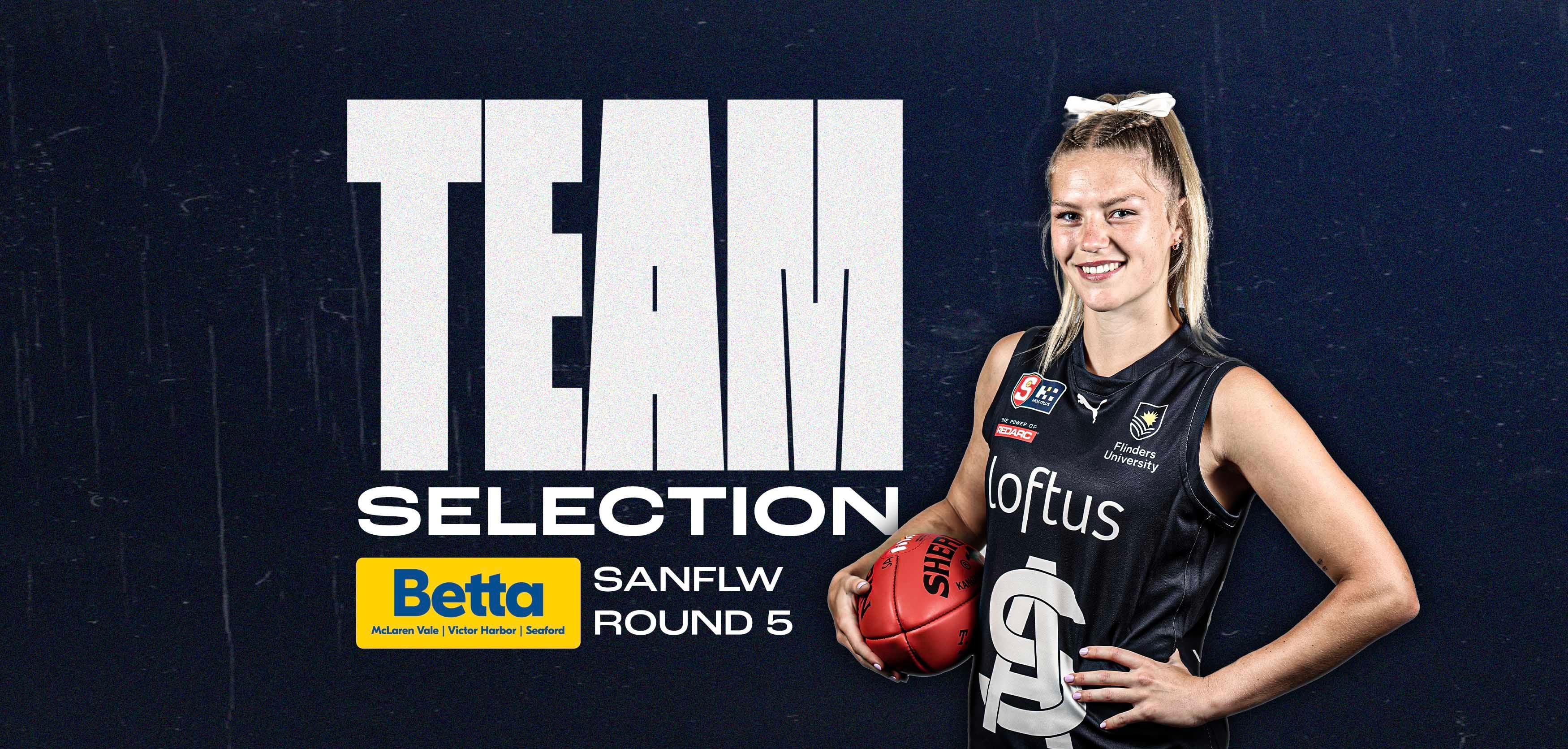 BETTA Team Selection: SANFLW Round 5 v Glenelg BETTA Team Selection: SANFLW Round 5 v Glenelg